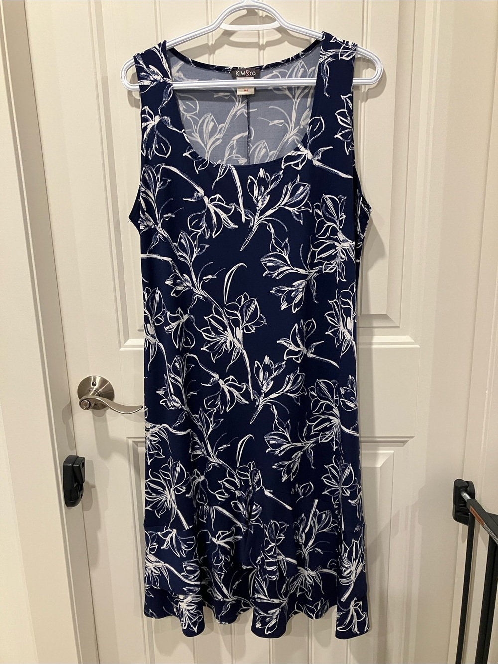 KIM & CO Sheath DRESS Sleeveless NAVY XL LIKE NEW